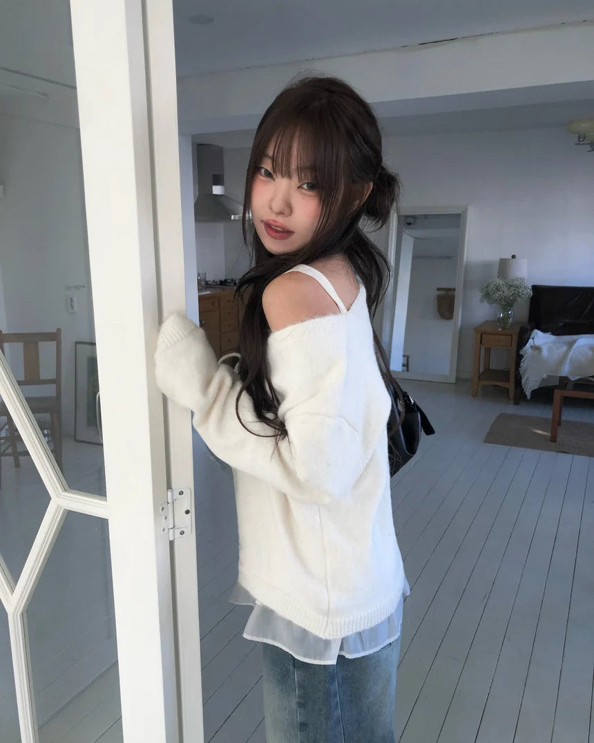 KR 荷葉邊背心開胸上衣套裝