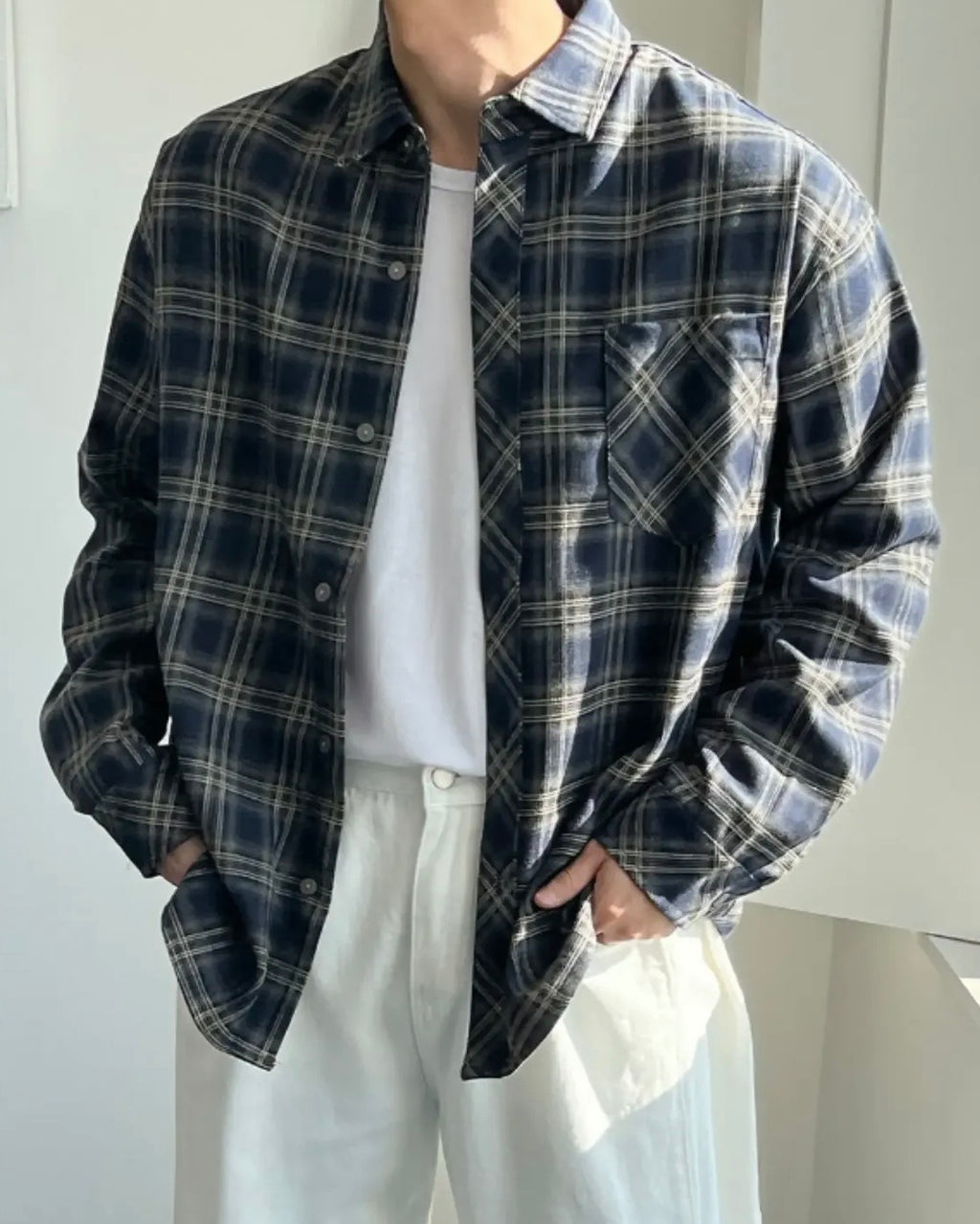 KR 格仔紋長袖襯衫