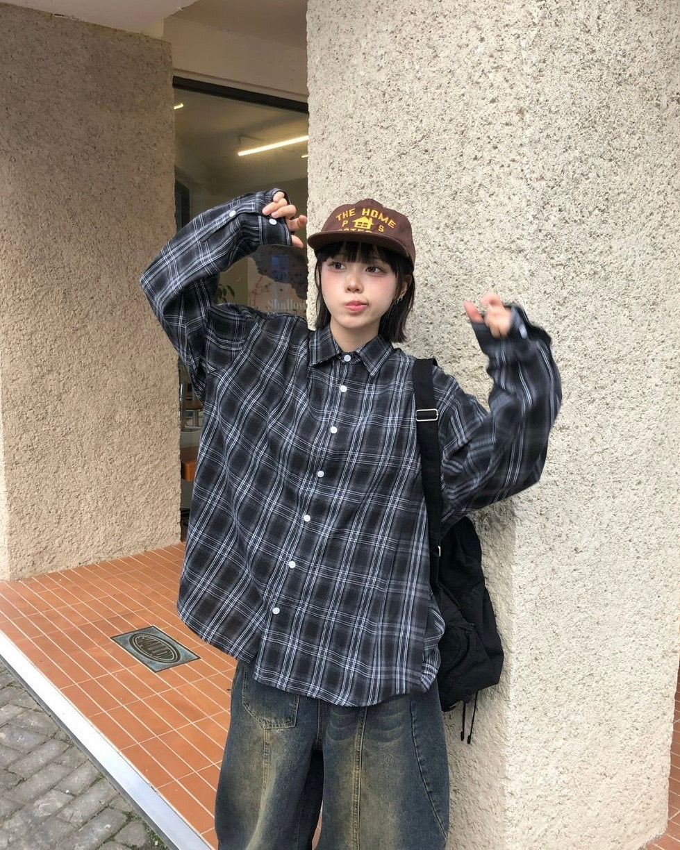KR 格仔紋長袖襯衫