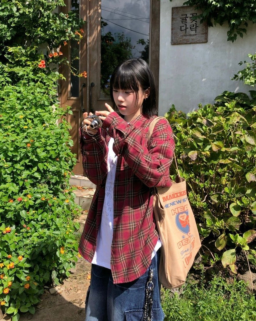 KR 格仔紋長袖襯衫
