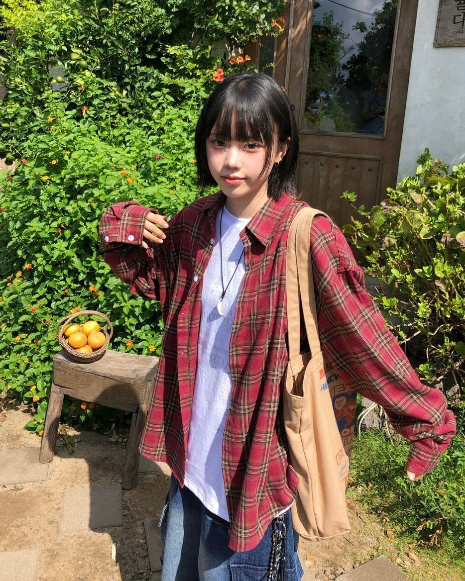 KR 格仔紋長袖襯衫